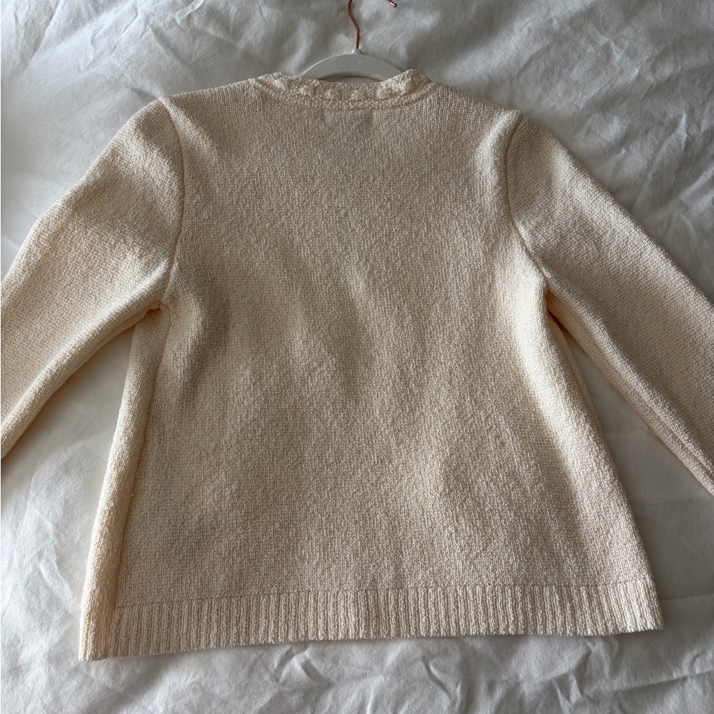 H&M Cream Bouclé Knit Cardigan with Gold Buttons - Picture 8 of 9